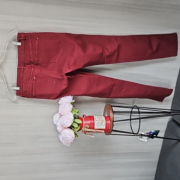 Club Manaco Straight Leg Pants - Burgundy, Size 10 - Picture 2 of 7